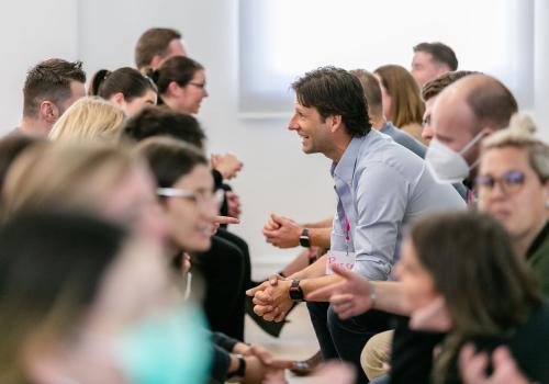 Participants talking to each other at the Teaching Excellence Program, organised by the Victorian Academy of Teaching and Leadership