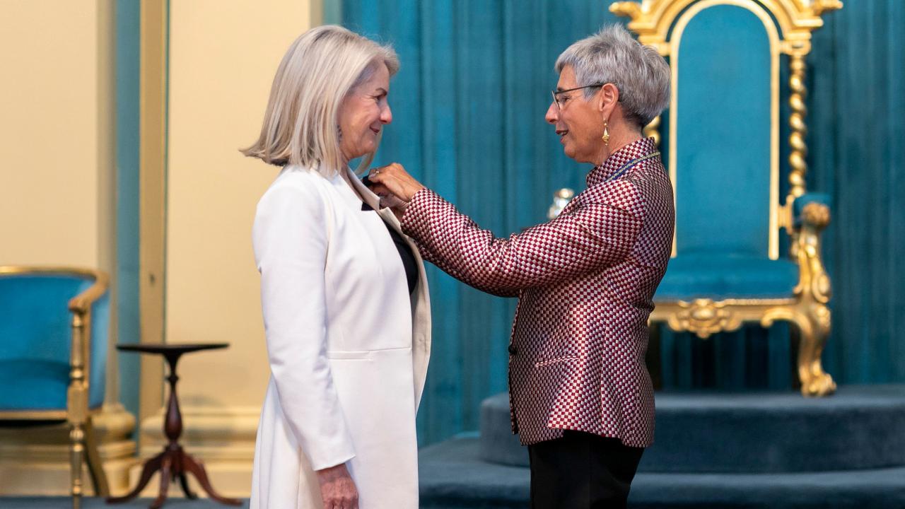 Academy CEO Dr Marcia Devlin AO and Governor of Victoria the Hon. Linda Dessau AC CVO. 