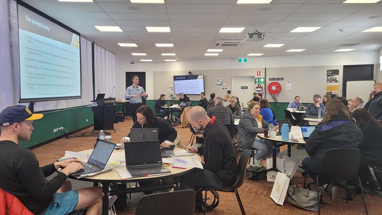 Classroom image of AI in Education workshop session