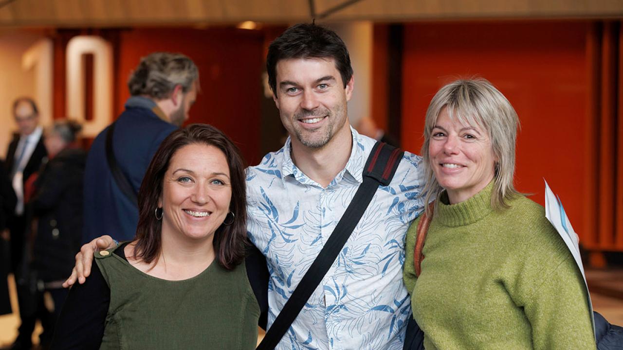 3 attendees standing together at the 2025 Government Schools Principals Conference