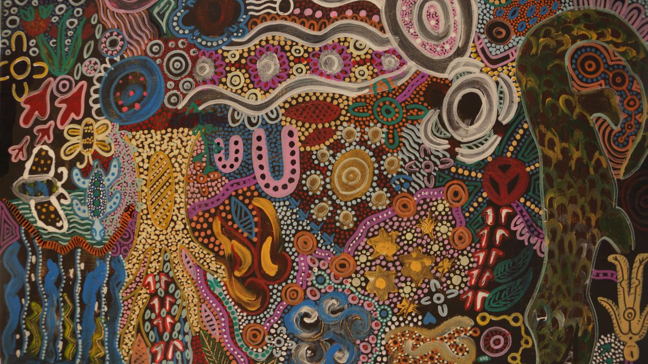 The First Nation artwork mural at the Academy's Ballarat Centre. 