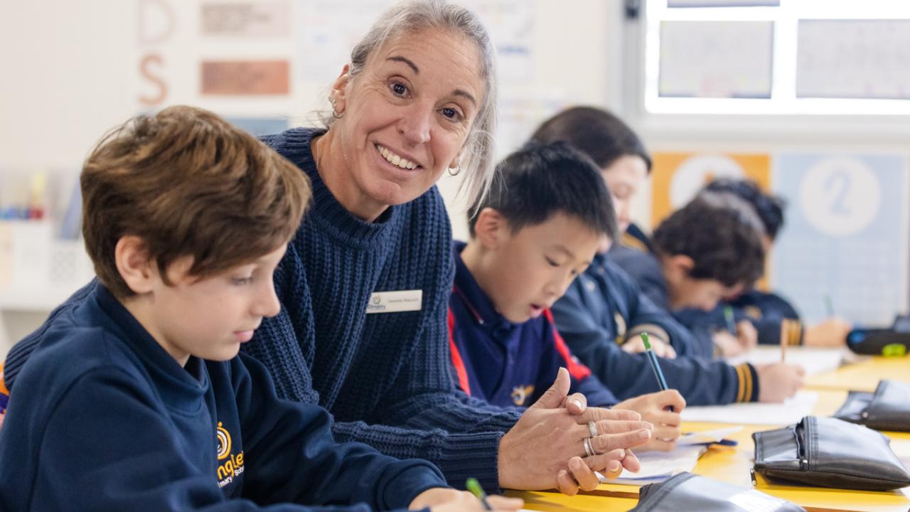 Teacher in class