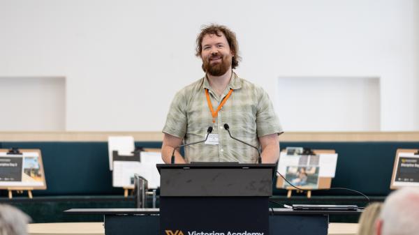 Julian Stickland, Ambassador standing at the podium