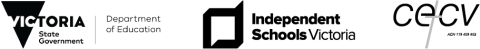 Department, CECV and ISV logo lockup. 