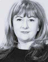 Headshot of Pauline Cutajar in black and white
