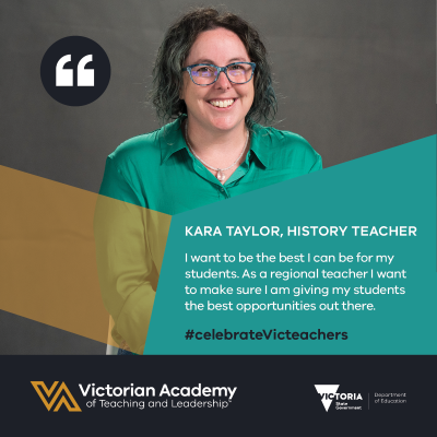 Victorian Academy of Teaching and Leadership Visibility toolkit digital asset featuring Kara Taylor