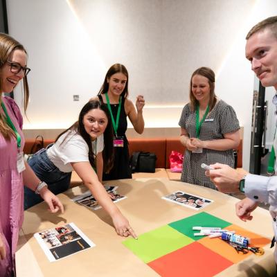 Teachers in the 2024 teaching excellence program collaborating