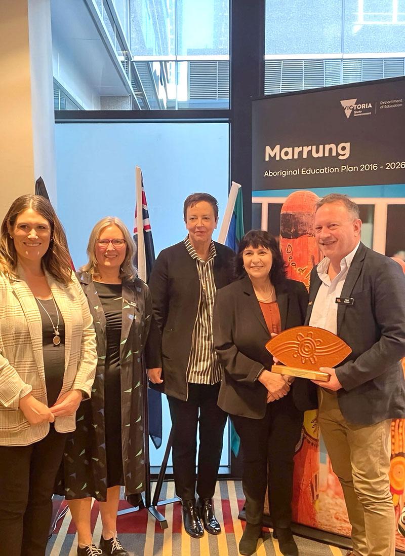 Paul Nolan and the Ballarat regional centre team with Secretary Jenny Atta
